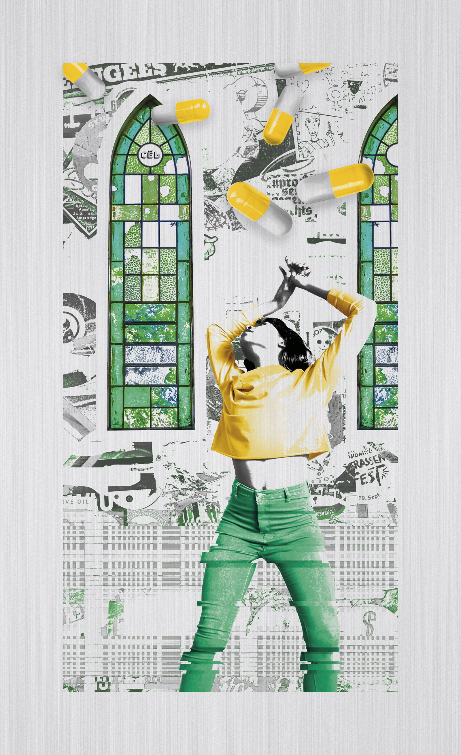 « Messe aux Saints solubles », 70 x 100 cm - Cél